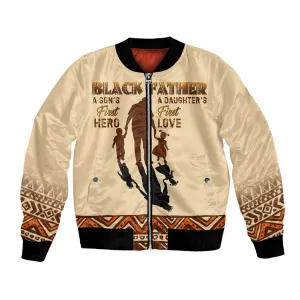 Black Father Bomber Jacket African Father with Son and Daughter DT02