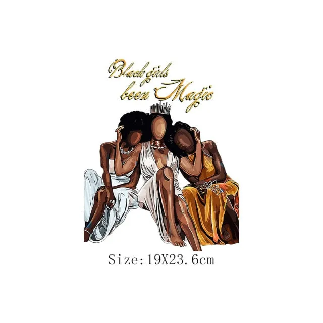 Black Girl Been Magic Stickers On Clothing Heat Transfer Patches On Jacket DIY Women T-Shirt  Fashion Girl Appliqued Decoration