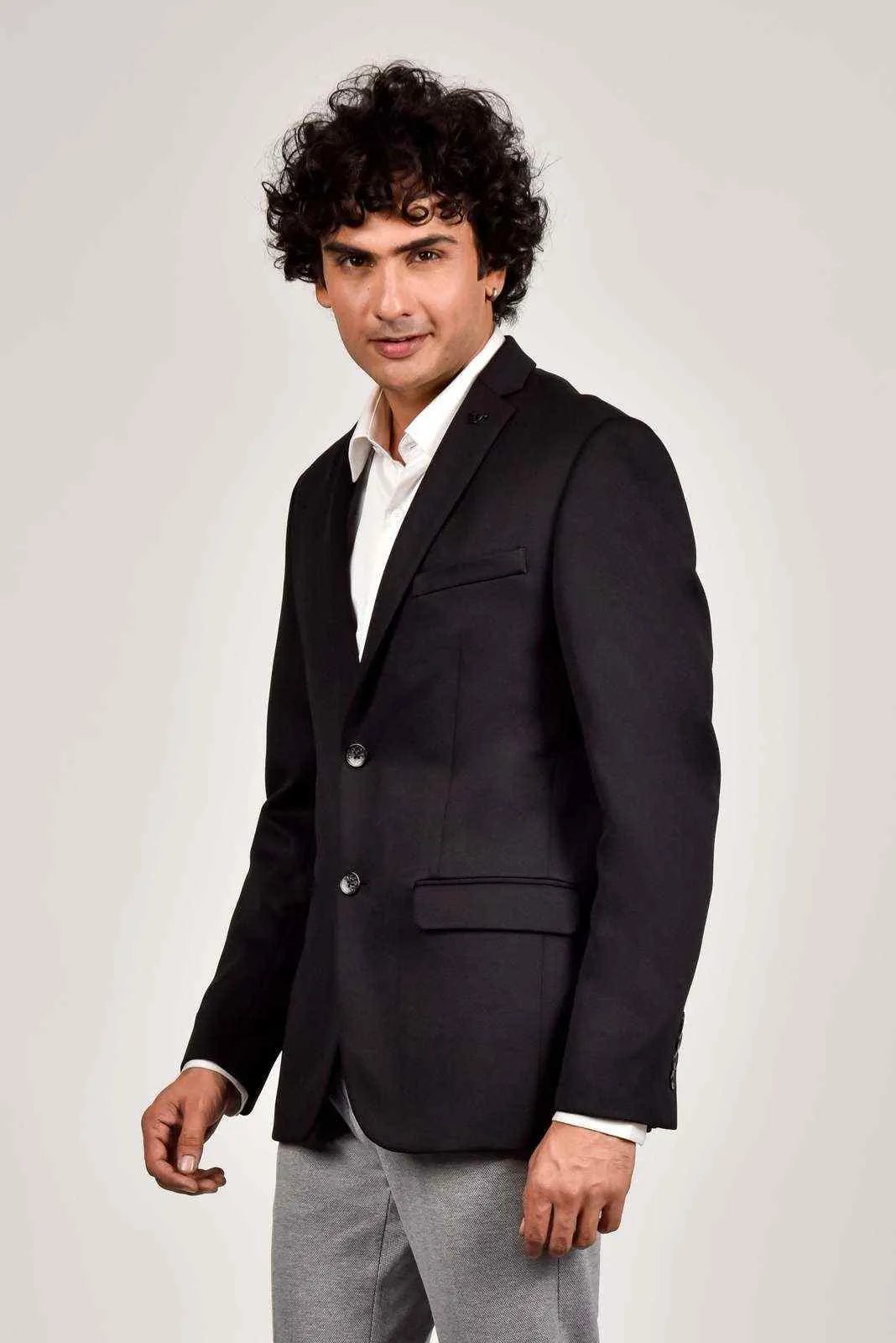 Black Knitted Premium Blazer