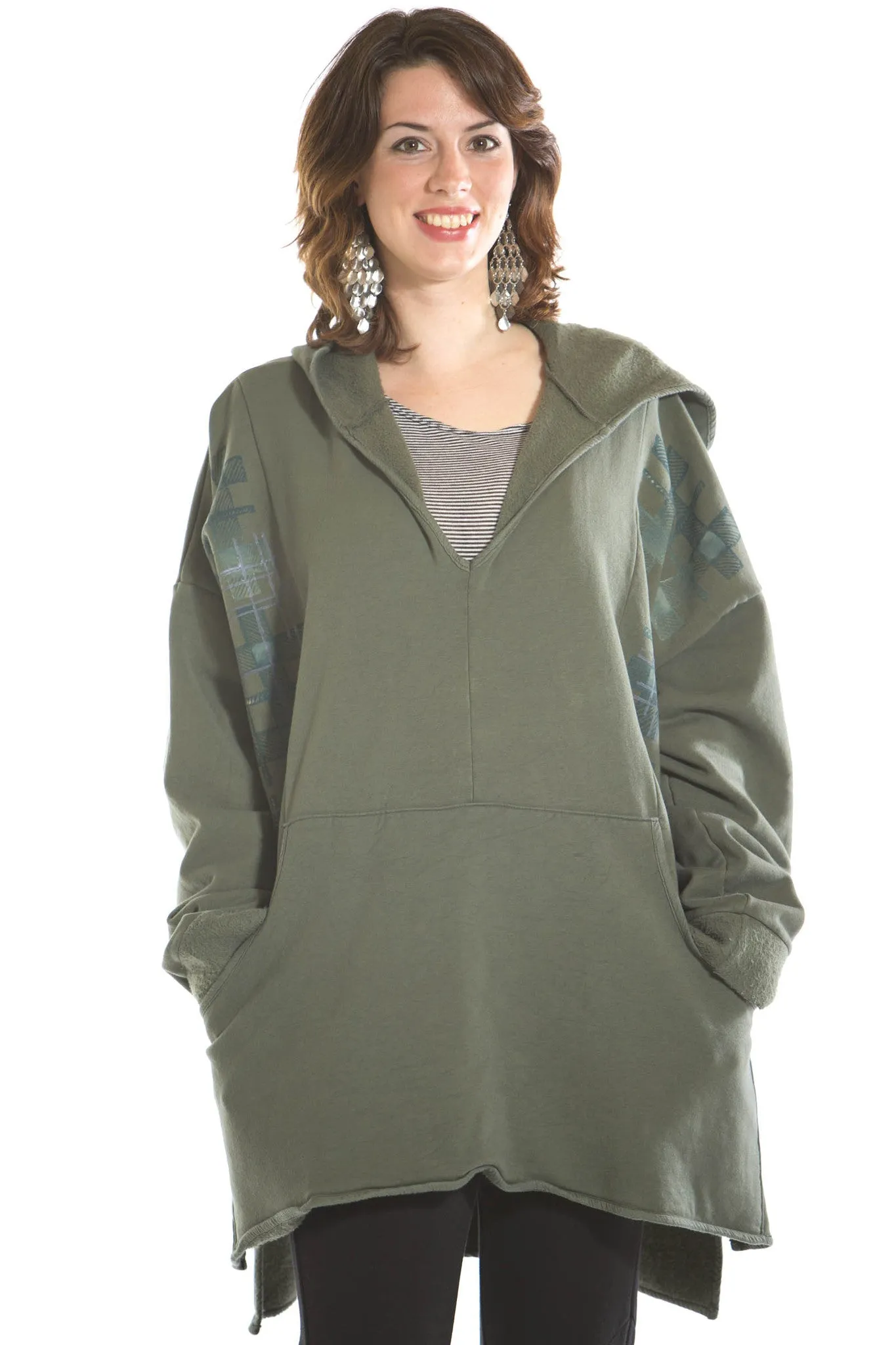 Blue Fish Boxy Hoodie Printed
