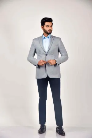 Blue Knitted Office Blazer