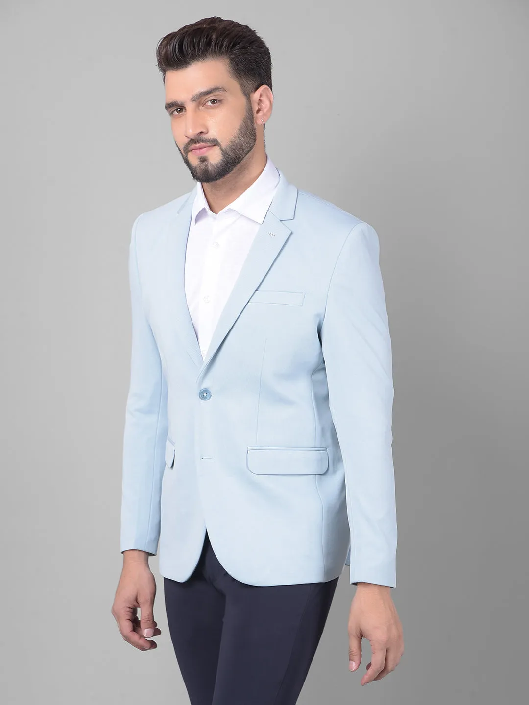 Blue Single Breasted Blazer