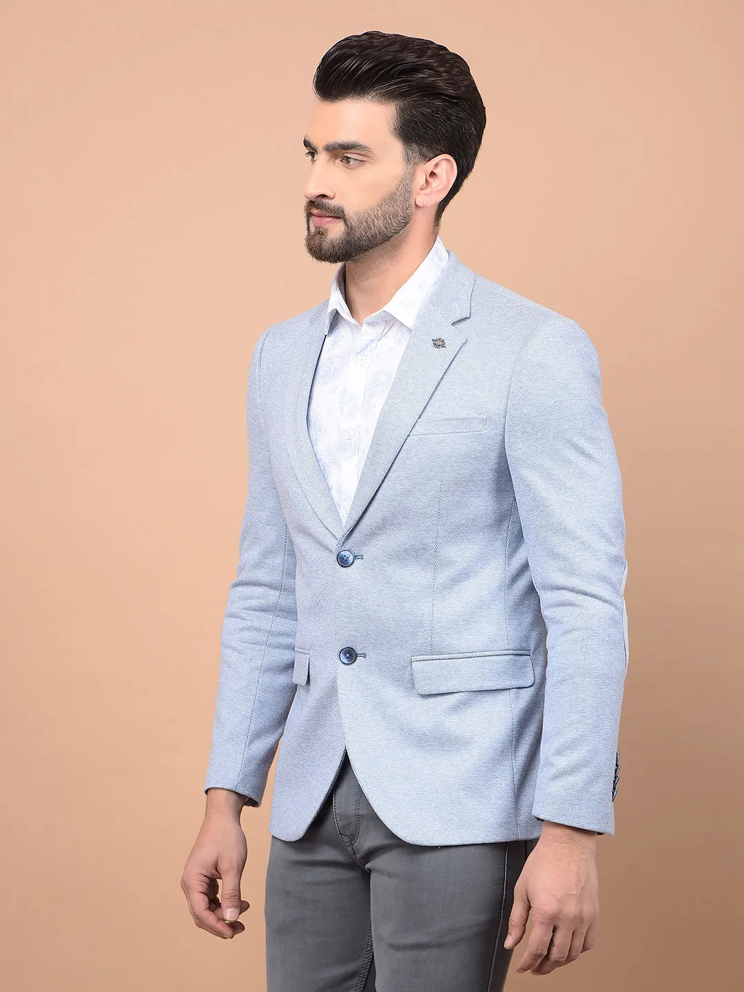 Blue Single Breasted Blazer