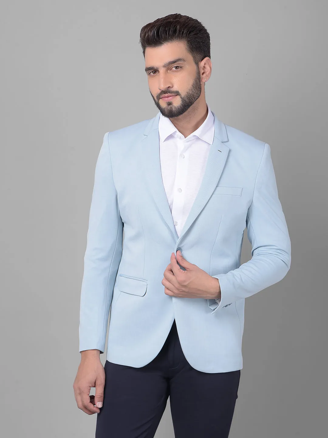 Blue Single Breasted Blazer