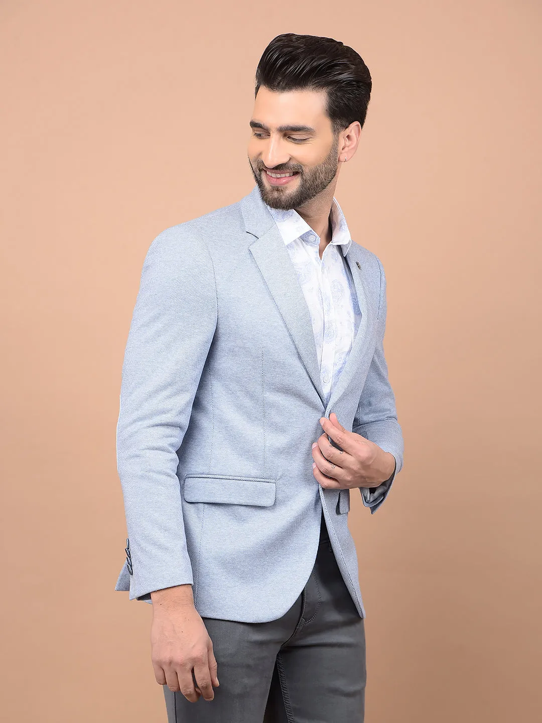 Blue Single Breasted Blazer
