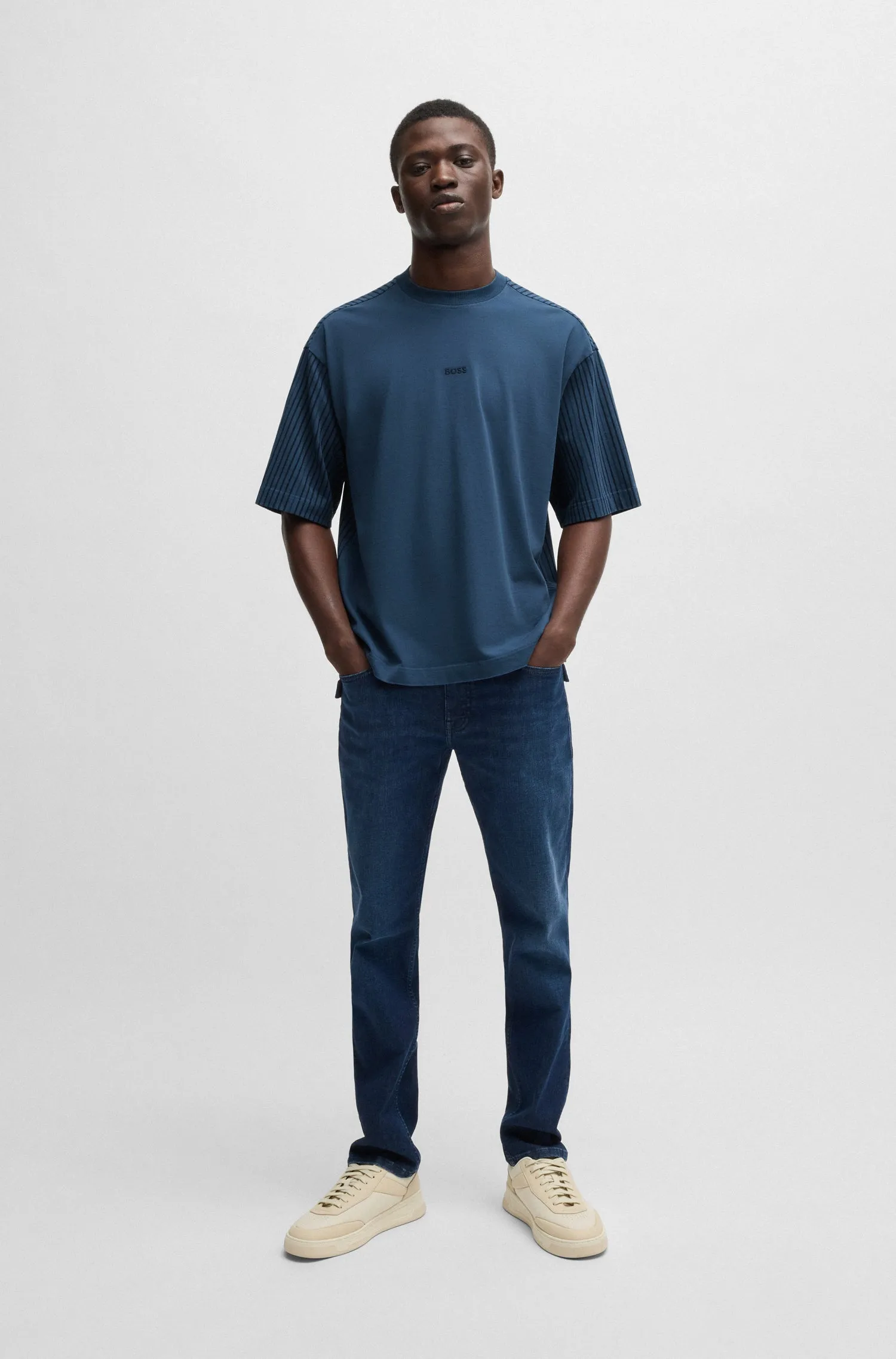 BOSS T-Shirts Relaxed Fit in Cotton - TE_SUMMERSTRIPES 10232789 01-50536765