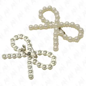 Bow Pearl Brooch for Saree, Hair, Hijab, Bridal & Wedding