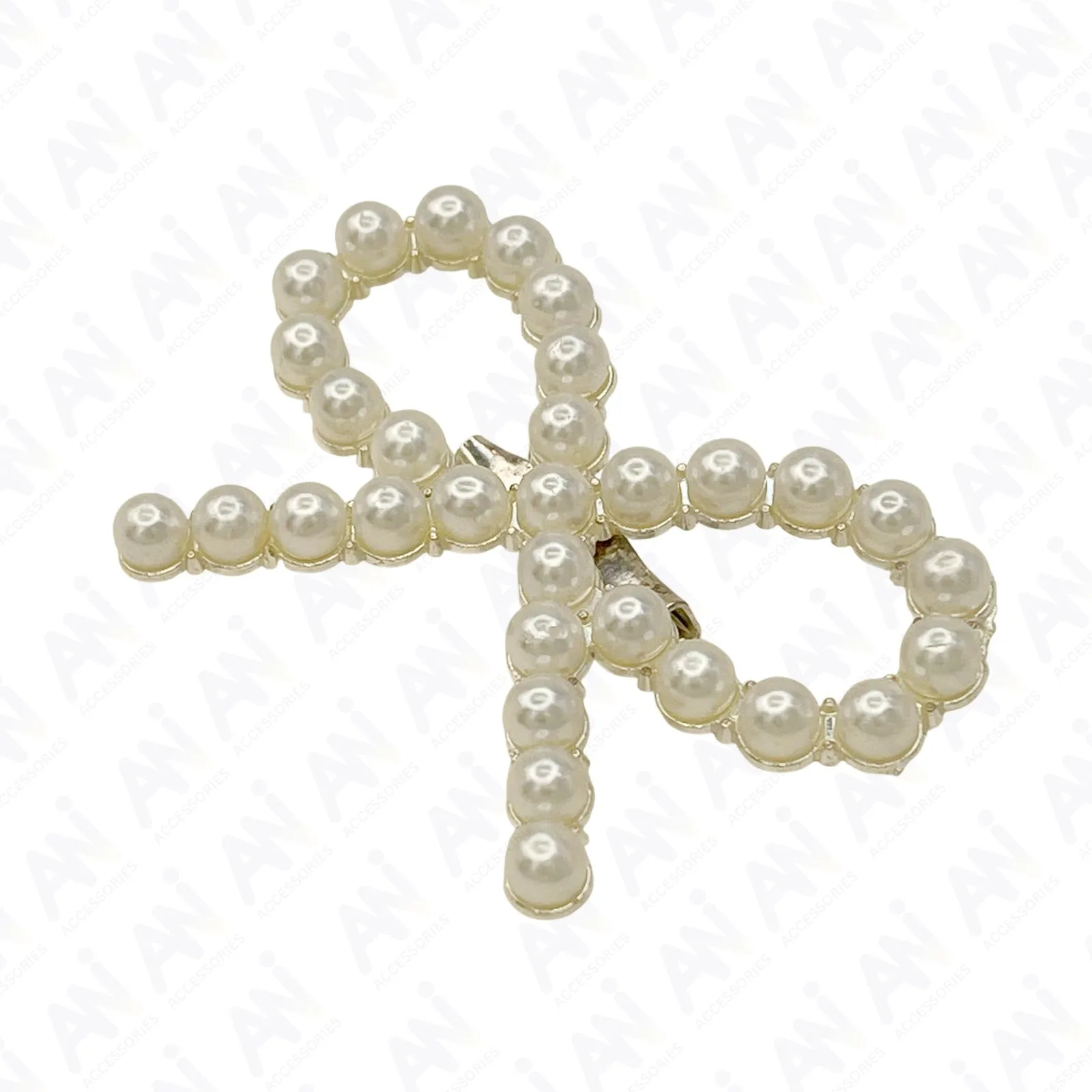 Bow Pearl Brooch for Saree, Hair, Hijab, Bridal & Wedding