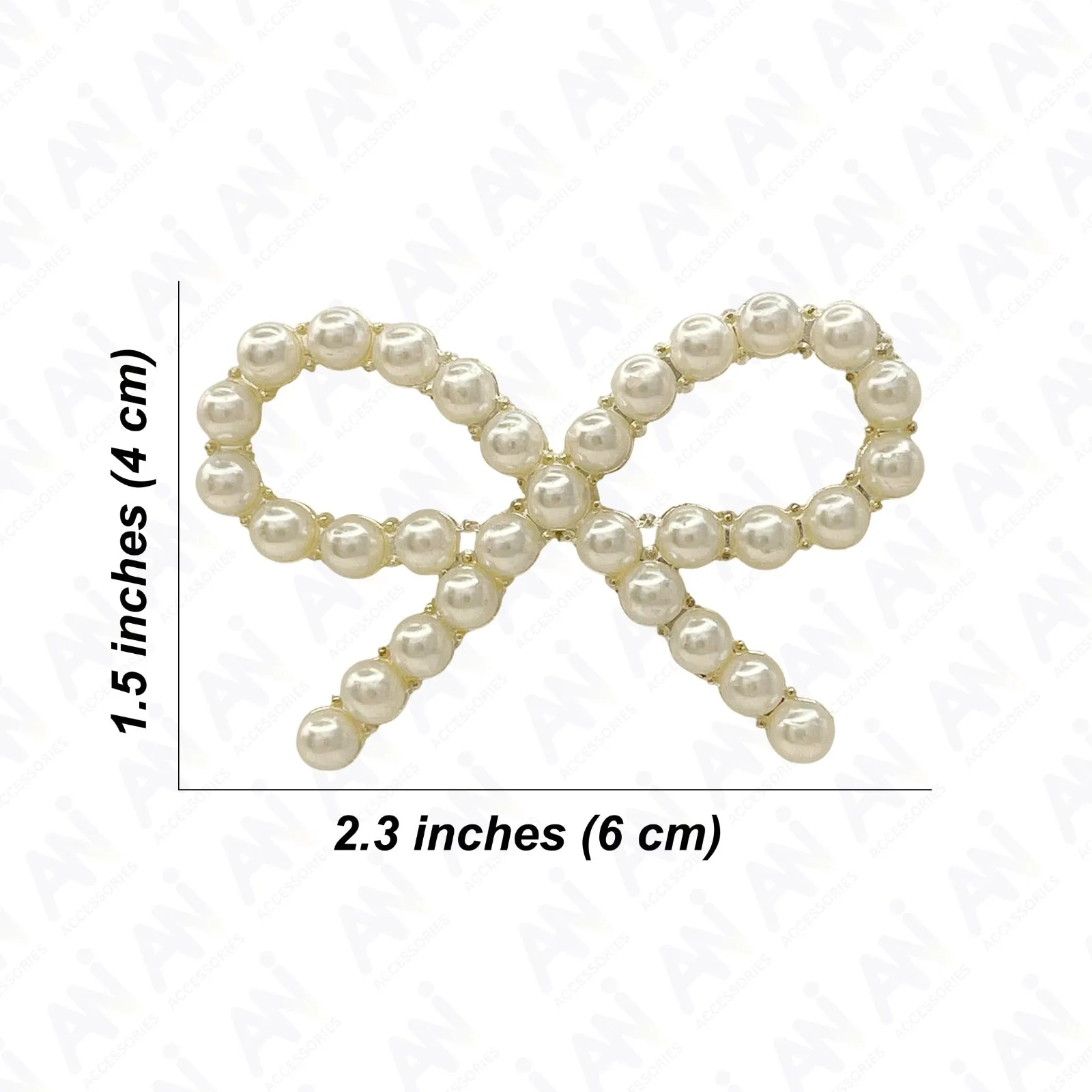 Bow Pearl Brooch for Saree, Hair, Hijab, Bridal & Wedding