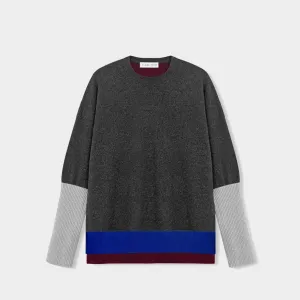 Boxy sweater Cashmere galaxy with YY logo
