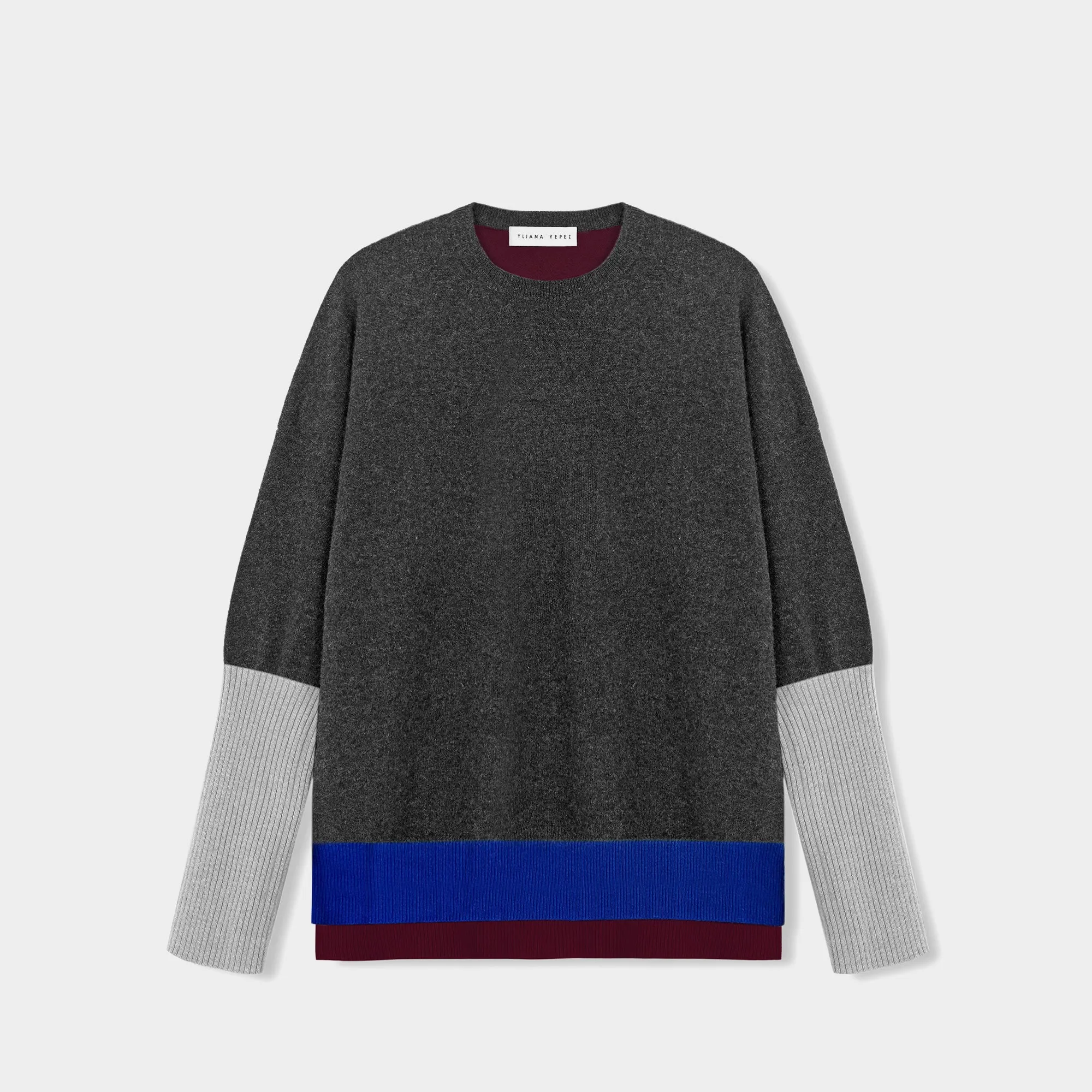 Boxy sweater Cashmere galaxy with YY logo