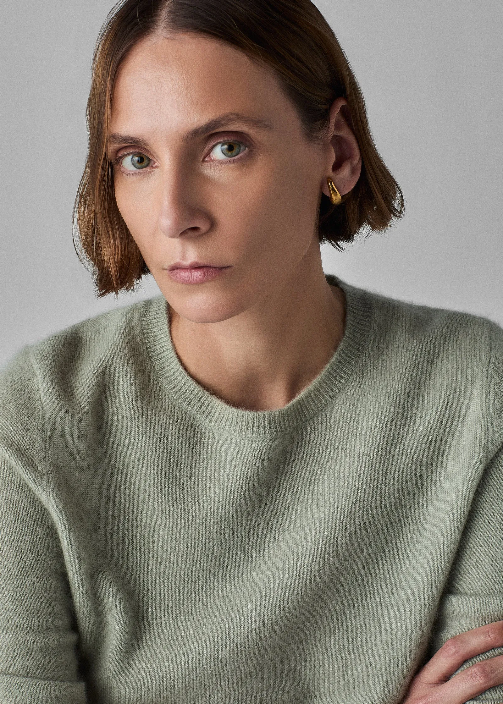 Boxy Tee in Cashmere Silk - Light Green