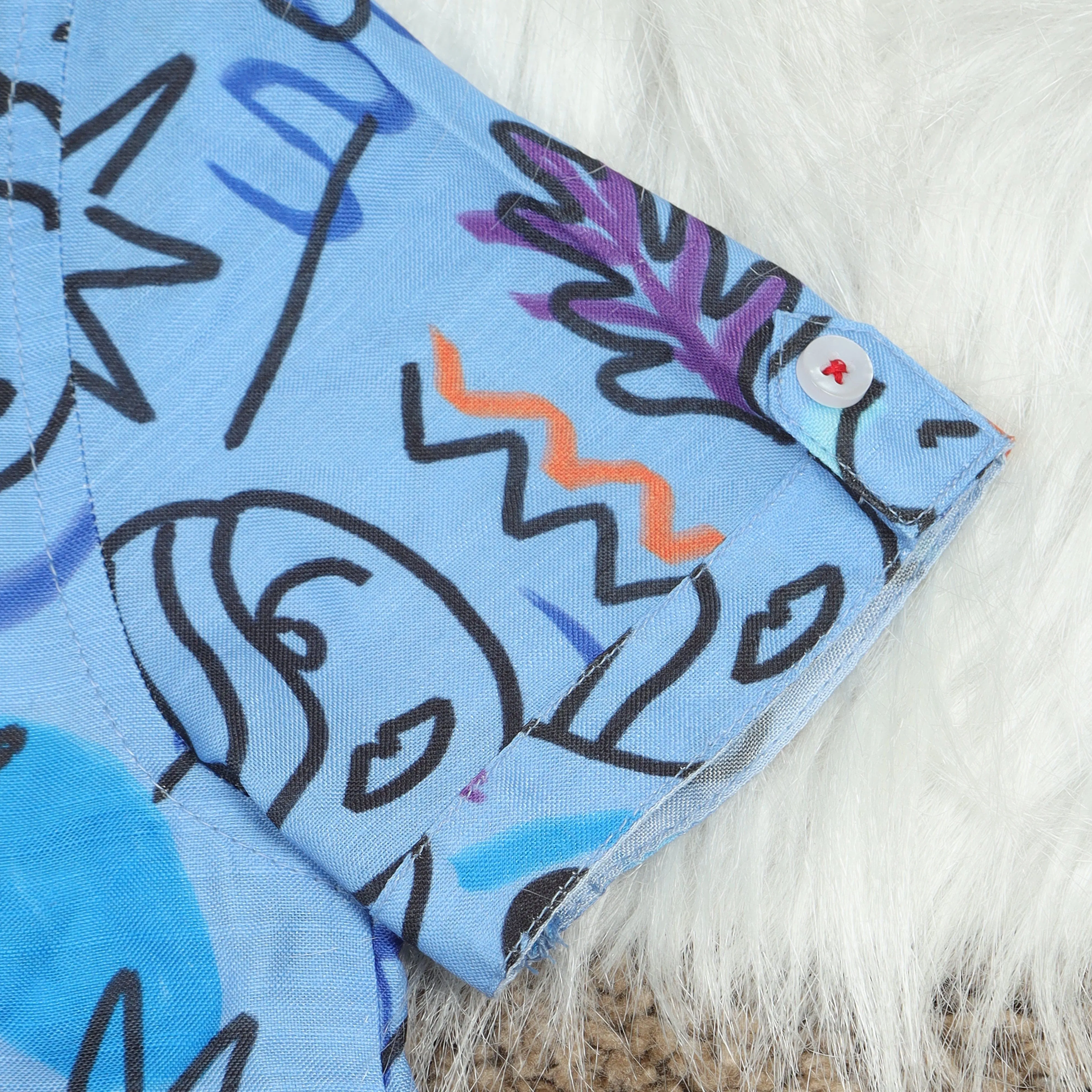 Boys Hawaiian Printed Shirt Quilt Blue