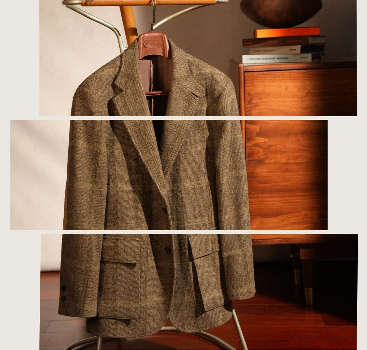 Brown Plaid Wool Blazer