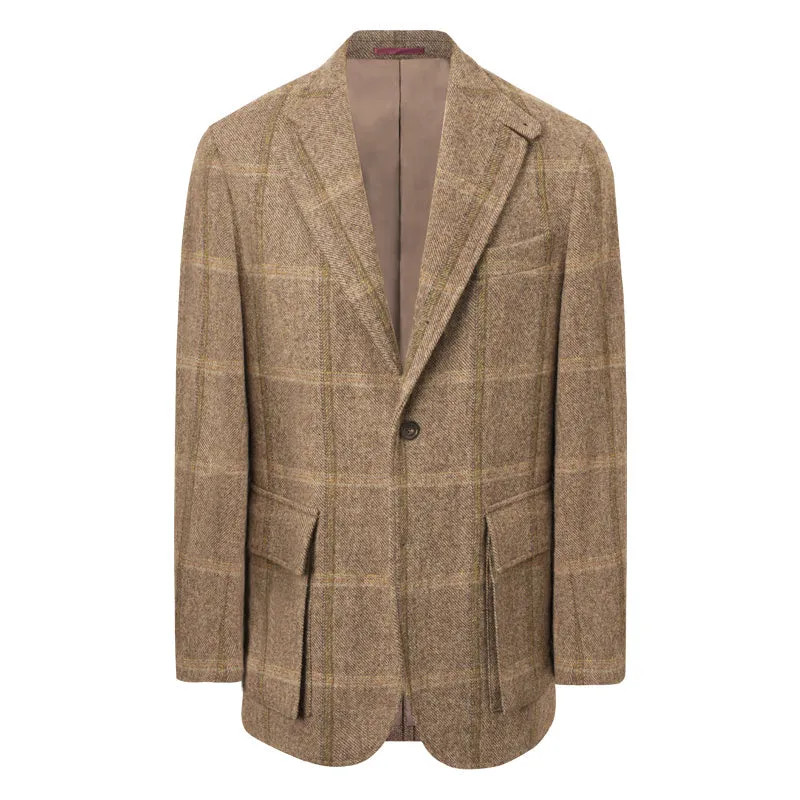 Brown Plaid Wool Blazer