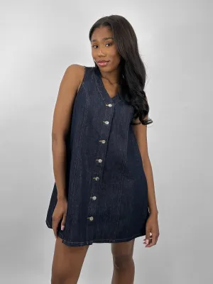 Button Down Denim Vest Dress