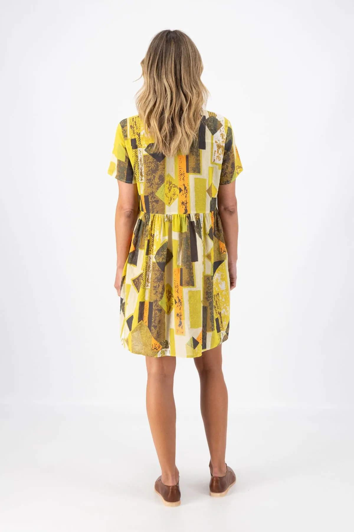 Casco Villa Dress Splice in Seersucker