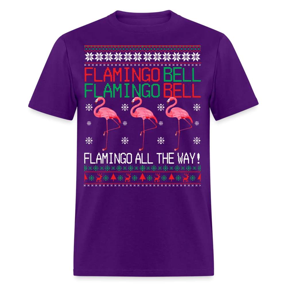 Christmas - Flamingo All The Way - Family Shirts Men, Woman Christmas T Shirts
