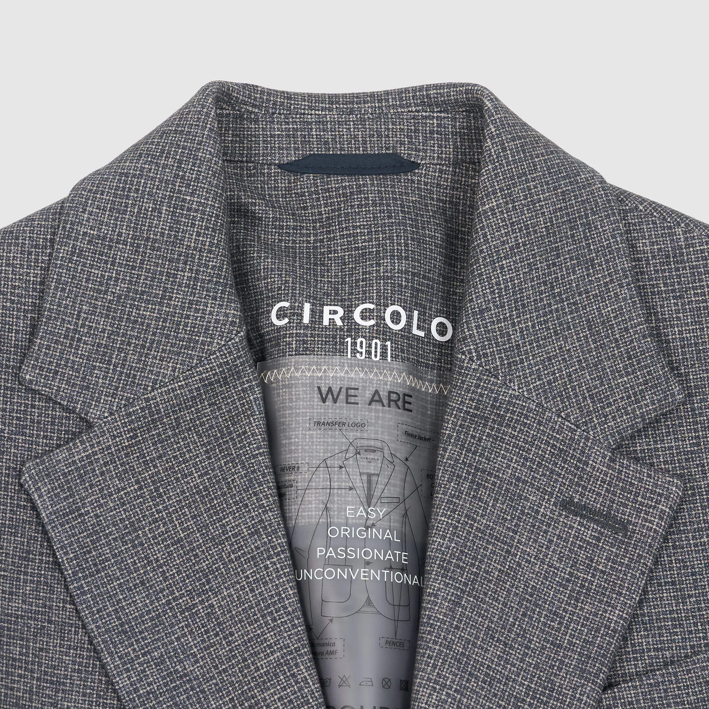 Circolo 1901 Man Navyblue/ Lightgrey Printed Blazer