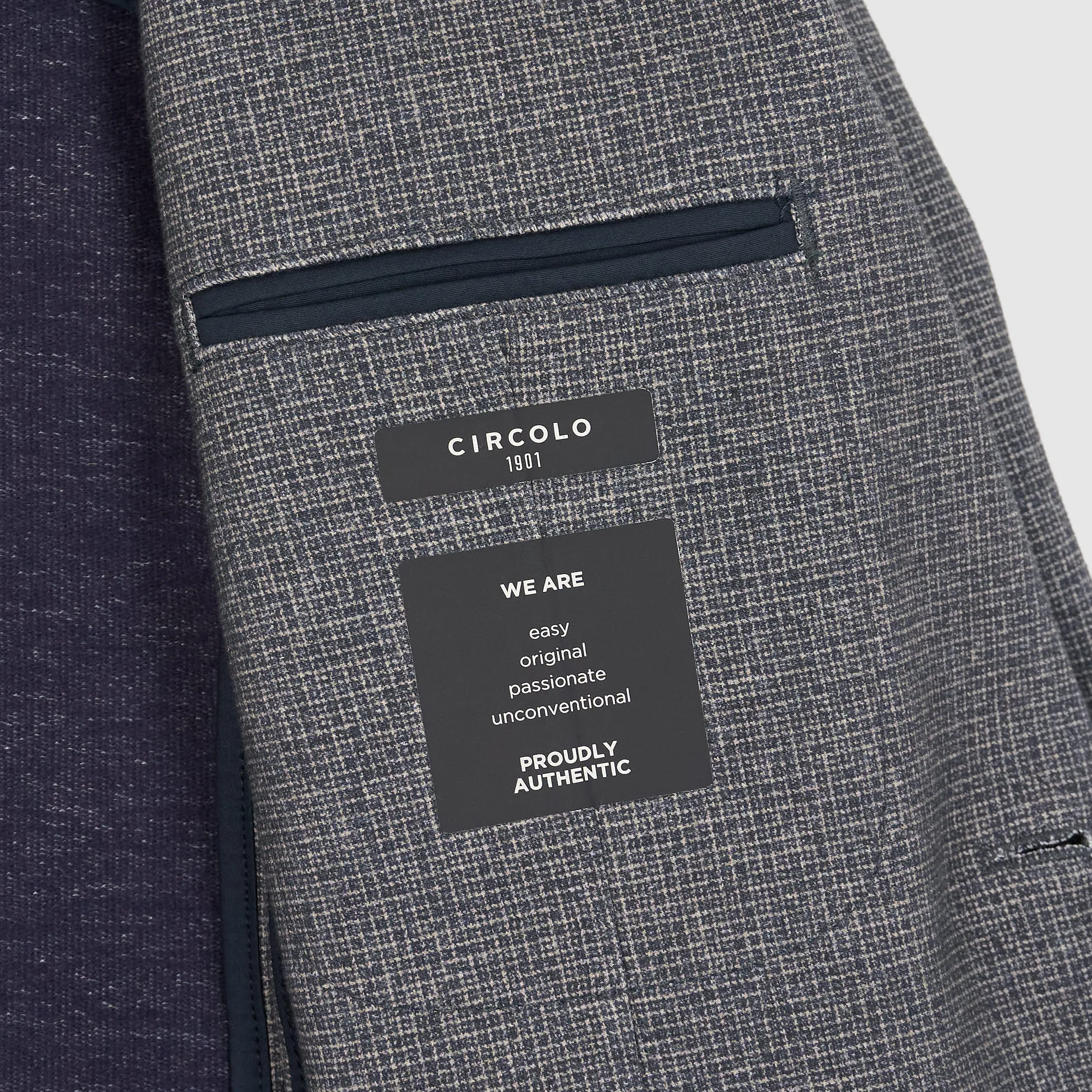 Circolo 1901 Man Navyblue/ Lightgrey Printed Blazer