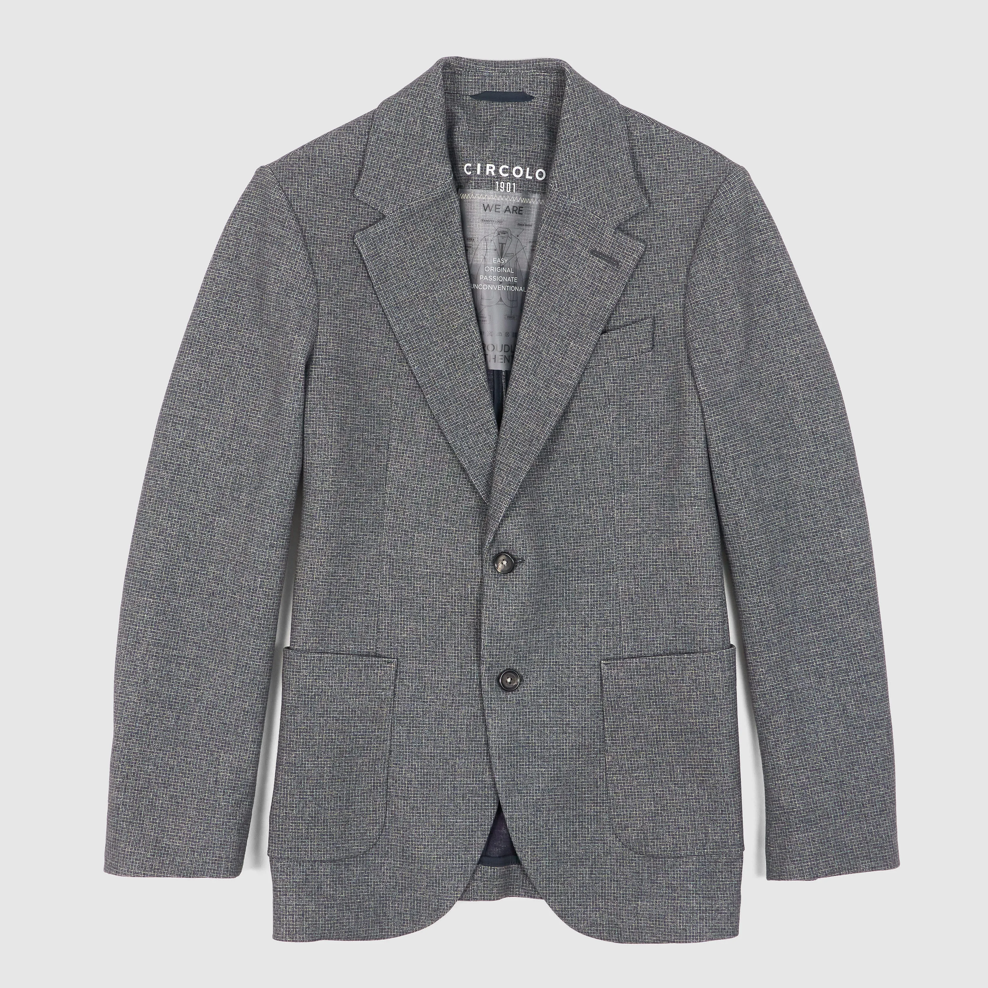Circolo 1901 Man Navyblue/ Lightgrey Printed Blazer