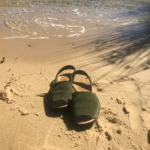 Classic Khaki Ladies Suede Sandal- Size 37