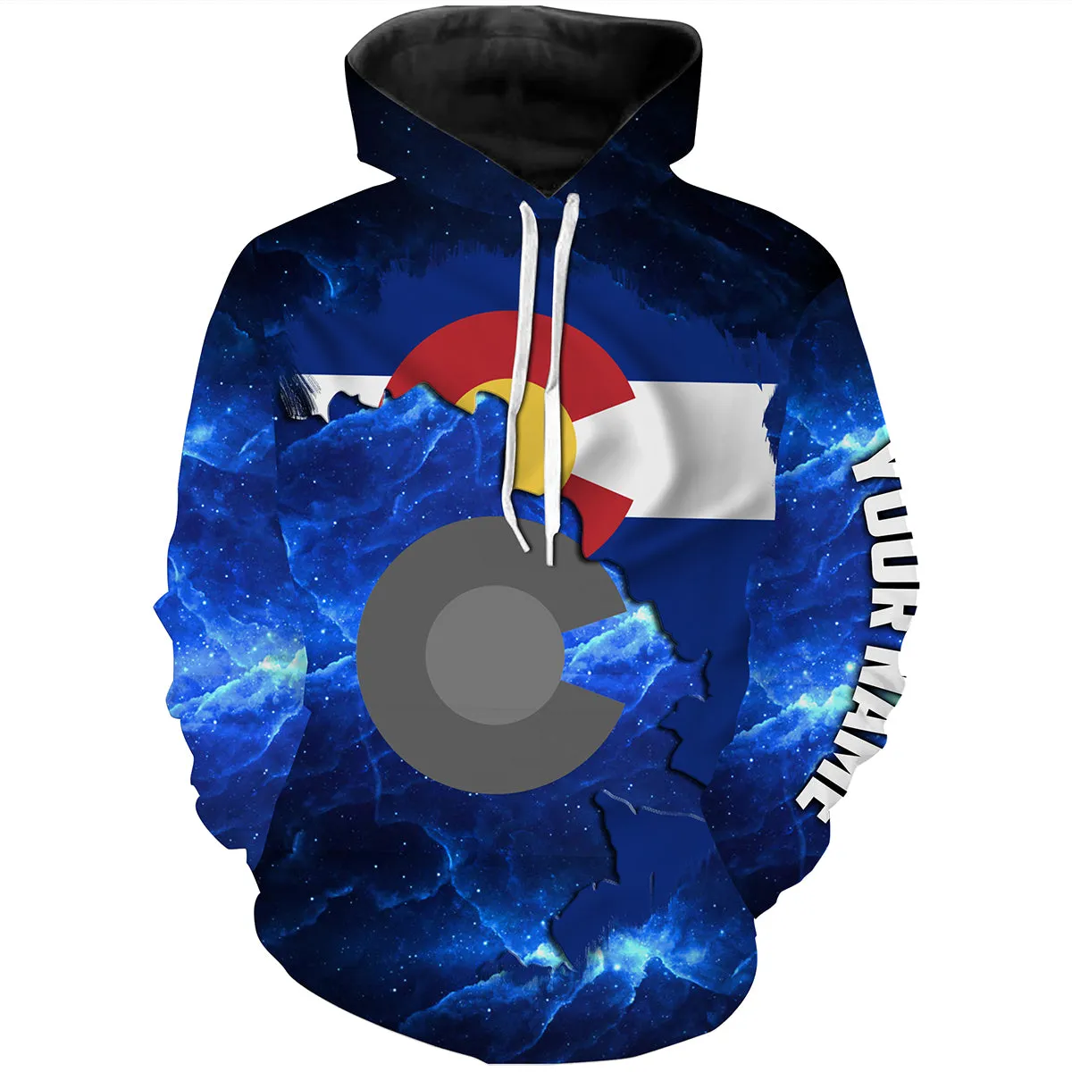 Colorado Flag blue galaxy Universe patriotic Custom name fishing jerseys  | Hoodie - NPQ818