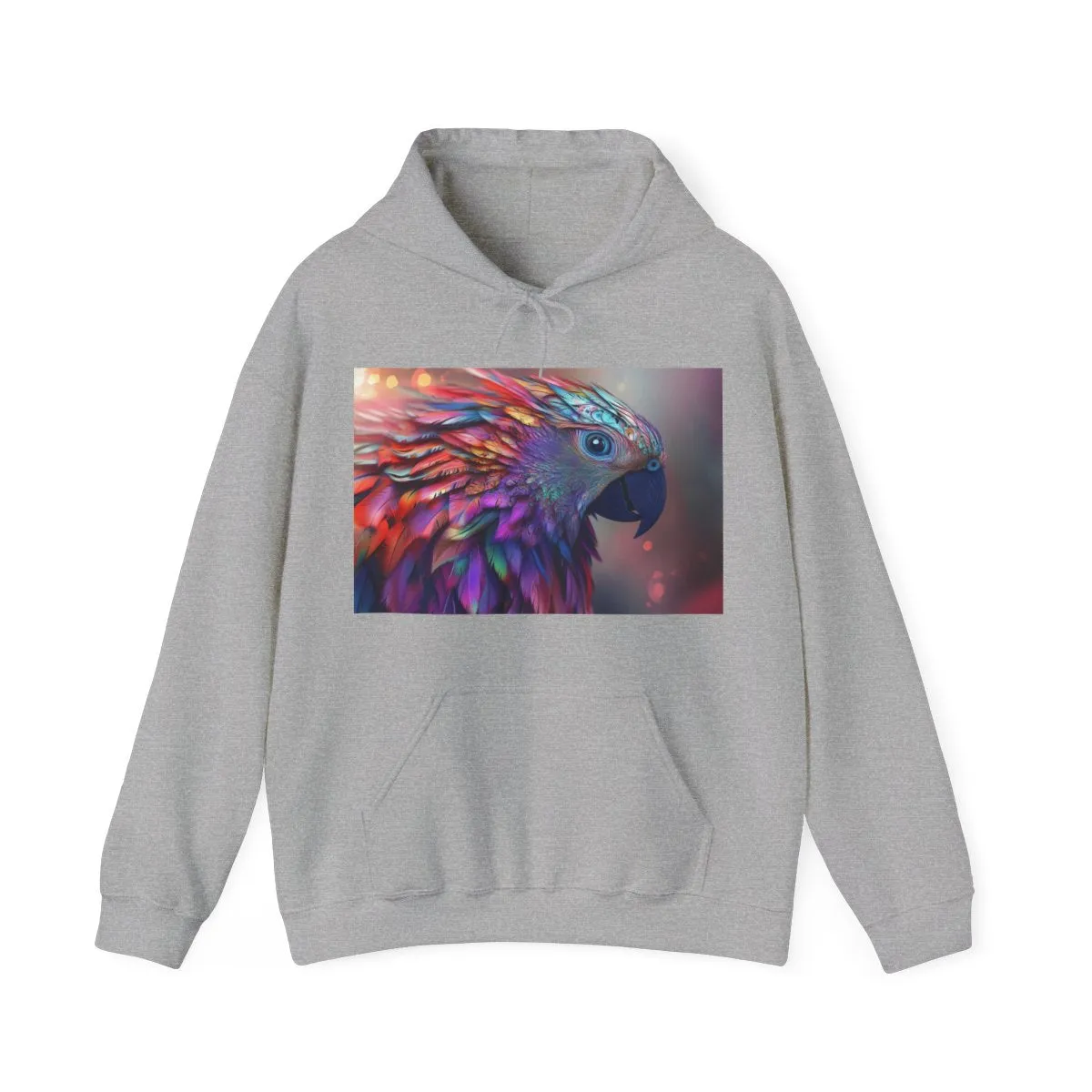 Colorful Fractal Feather Parrot Hoodie