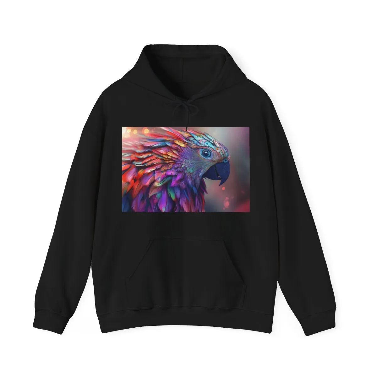 Colorful Fractal Feather Parrot Hoodie
