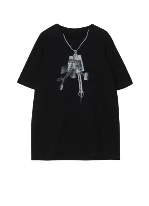 COTTON JERSEY TROMPE-L'OEIL PASSCASE T-SHIRT