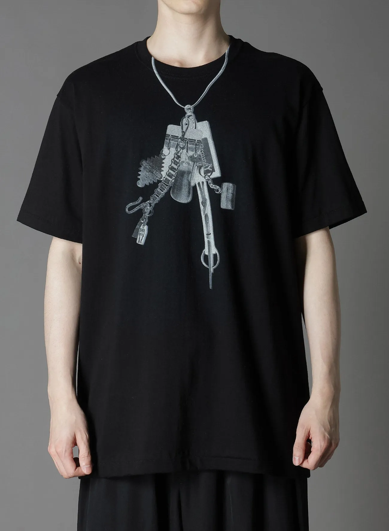 COTTON JERSEY TROMPE-L'OEIL PASSCASE T-SHIRT