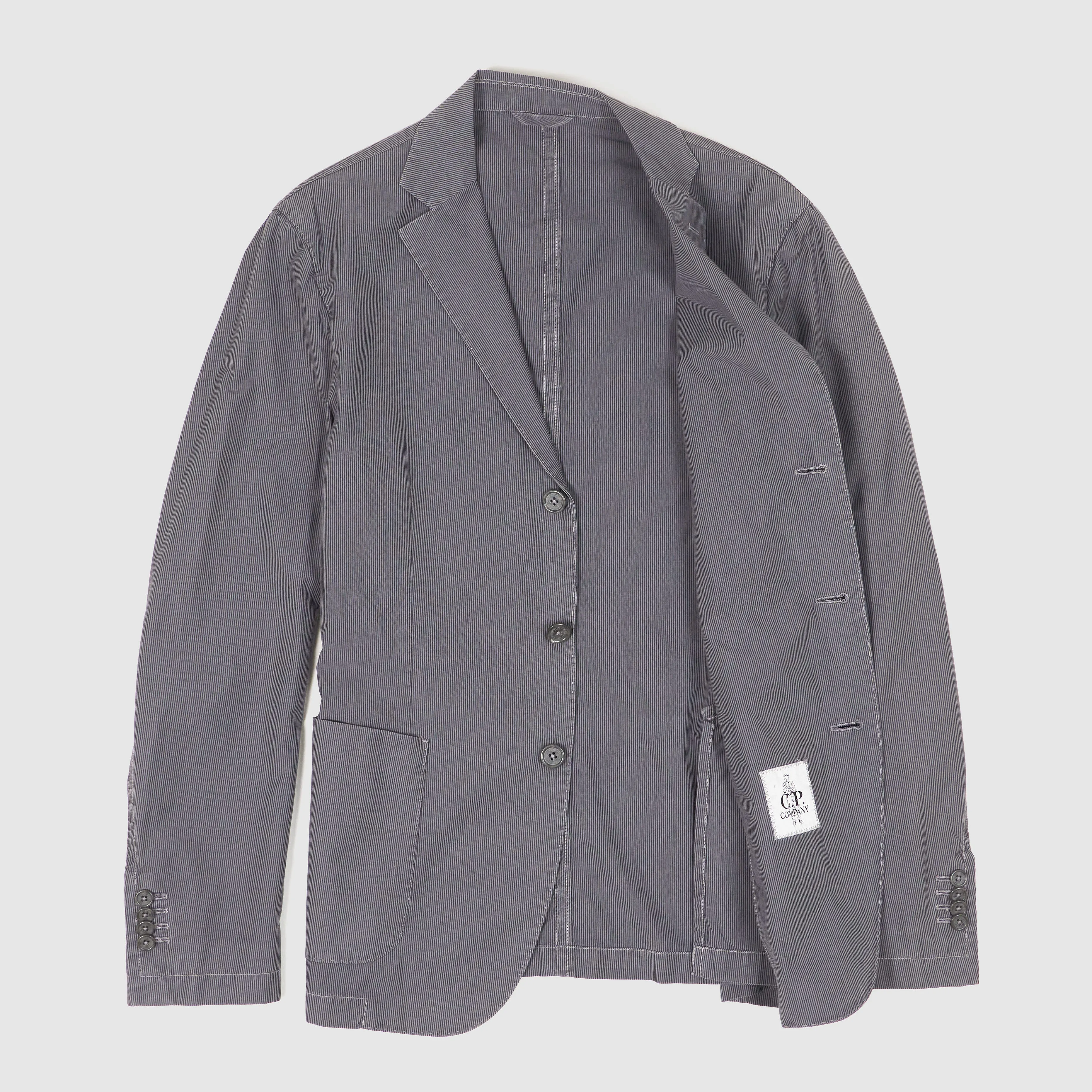 C.P. Company 3 Button Lightweight Striped Cotton Blazer