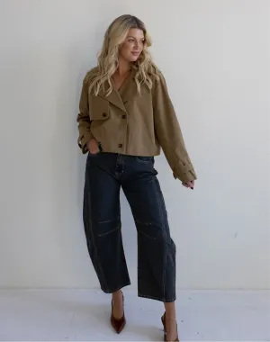 Cropped Double-Breasted Trench-Final Sale