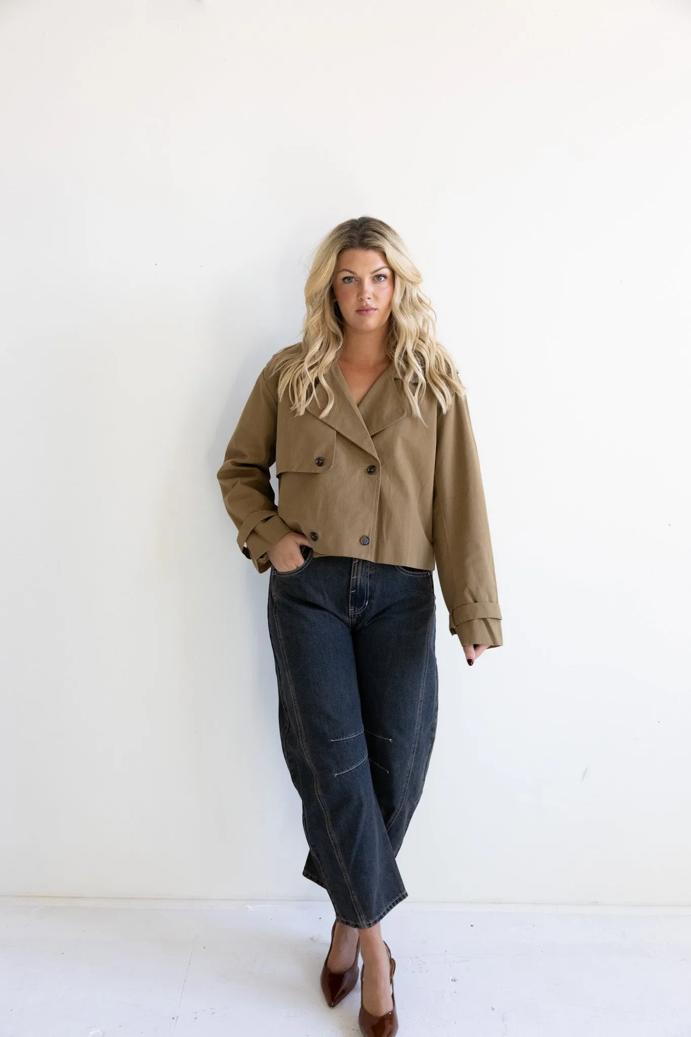 Cropped Double-Breasted Trench-Final Sale