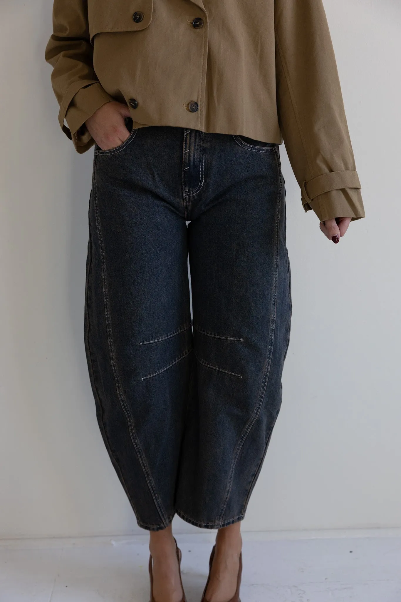Cropped Double-Breasted Trench-Final Sale