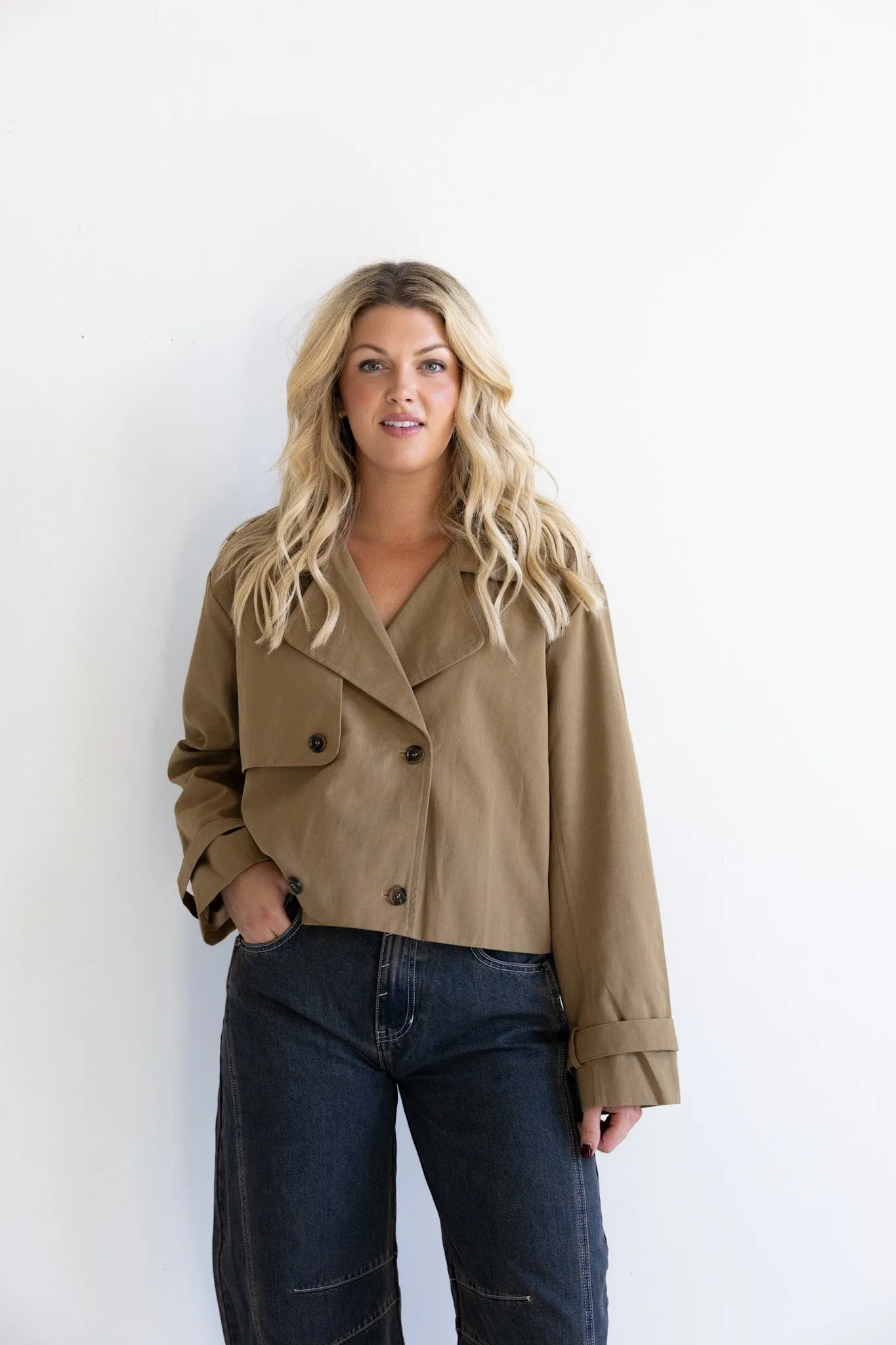 Cropped Double-Breasted Trench-Final Sale