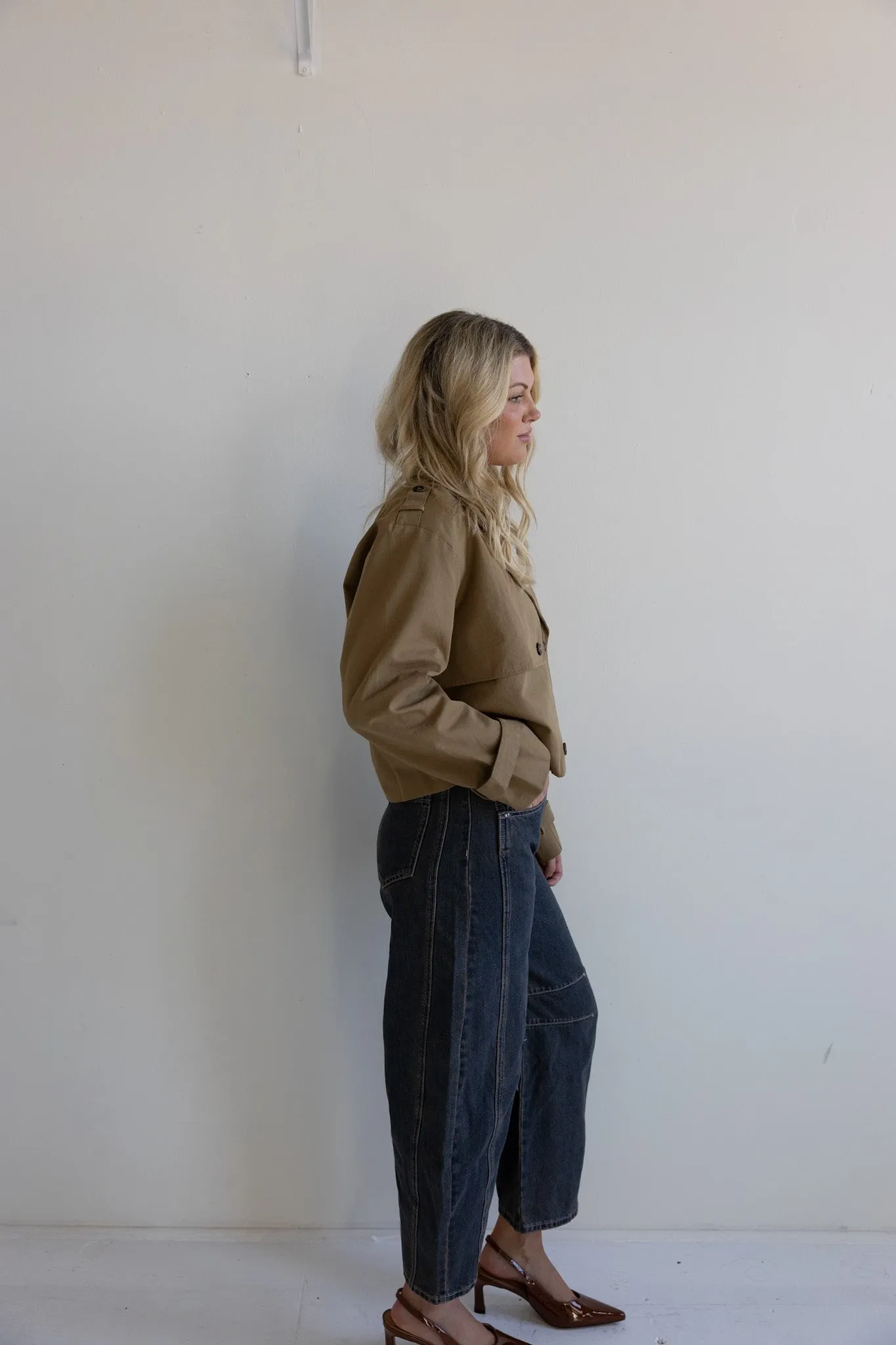 Cropped Double-Breasted Trench-Final Sale