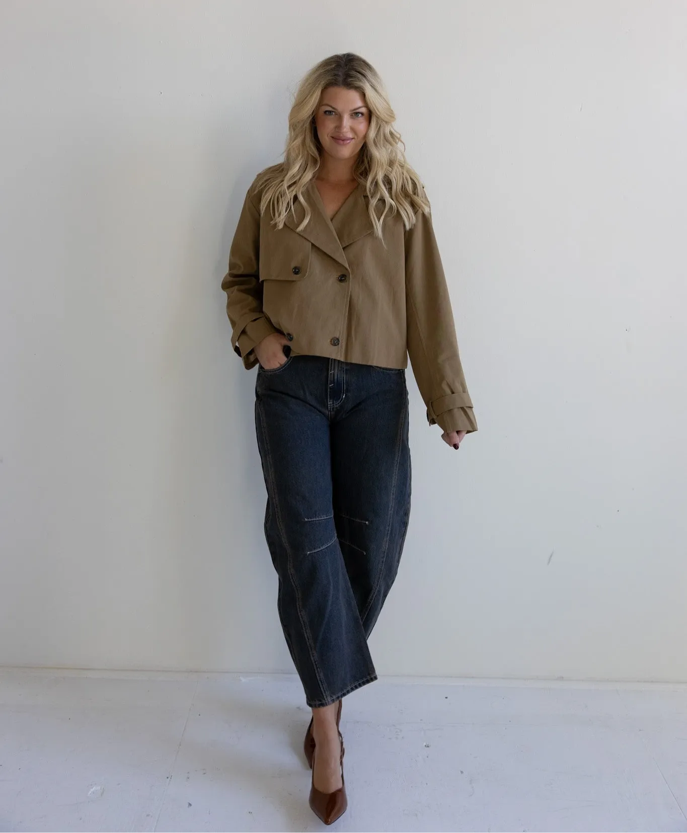 Cropped Double-Breasted Trench-Final Sale