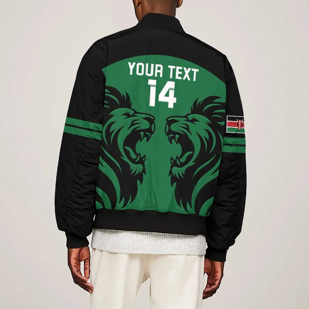 Custom Kenya Rugby Bomber Jacket 2024 Go Champions Simbas - Green LT14