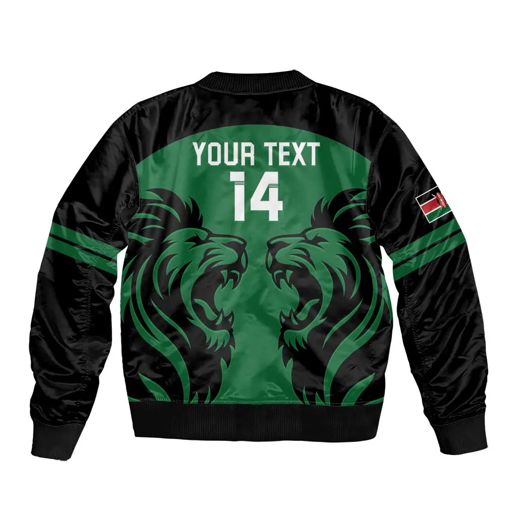 Custom Kenya Rugby Bomber Jacket 2024 Go Champions Simbas - Green LT14