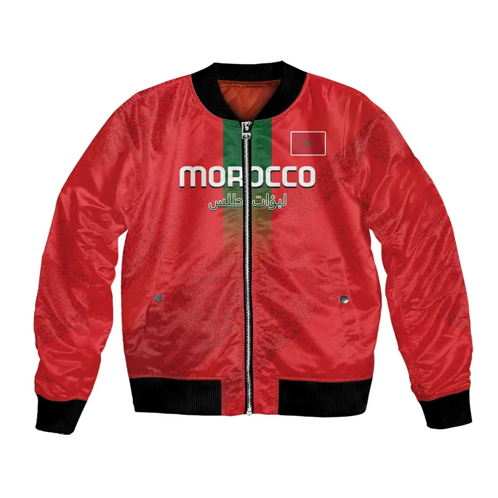 Custom Morocco Football Bomber Jacket Go Lionesses of Atlas LT14