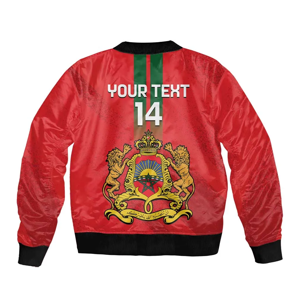 Custom Morocco Football Bomber Jacket Go Lionesses of Atlas LT14