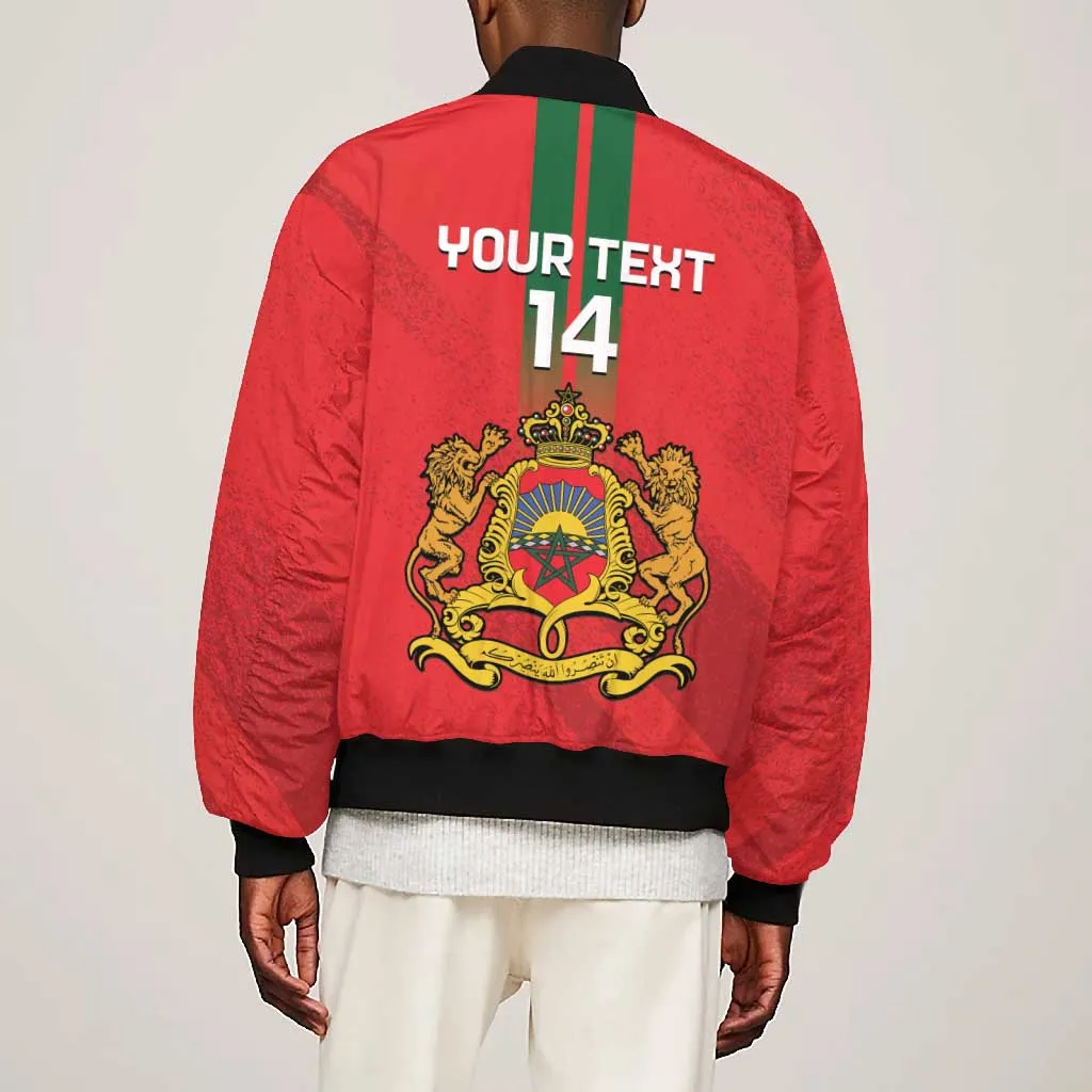 Custom Morocco Football Bomber Jacket Go Lionesses of Atlas LT14