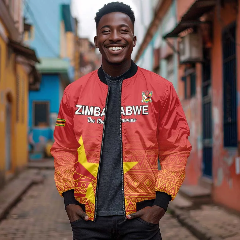 Custom Zimbabwe Cricket Bomber Jacket Go Champions LT15