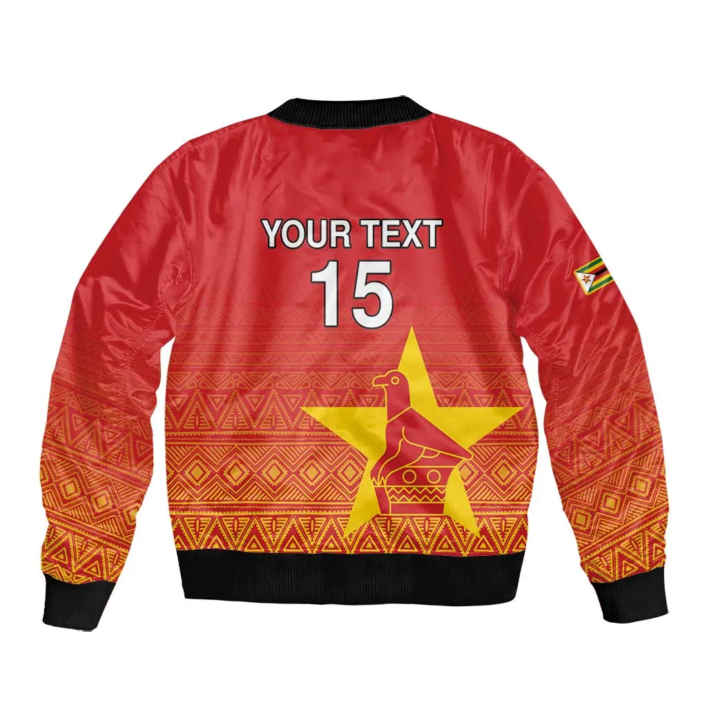 Custom Zimbabwe Cricket Bomber Jacket Go Champions LT15