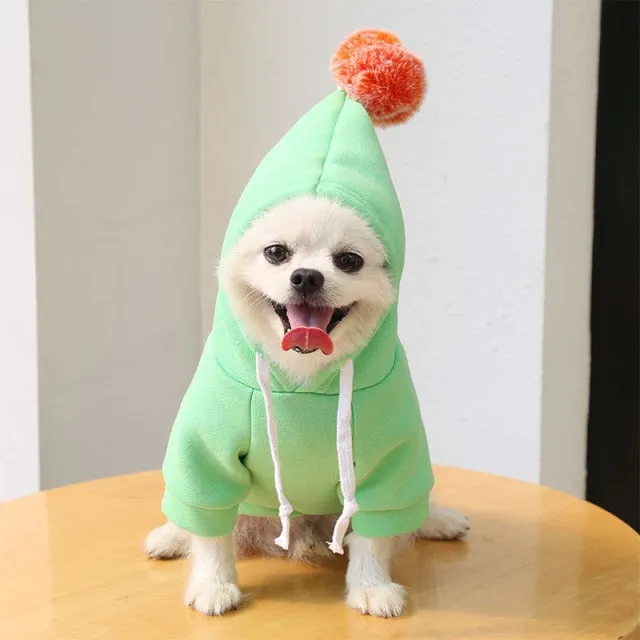Cute Fruit Dog Clothes for Small Dogs hoodies Warm Fleece Pet Clothing Puppy Cat Costume Coat for French Chihuahua Jacket Suit