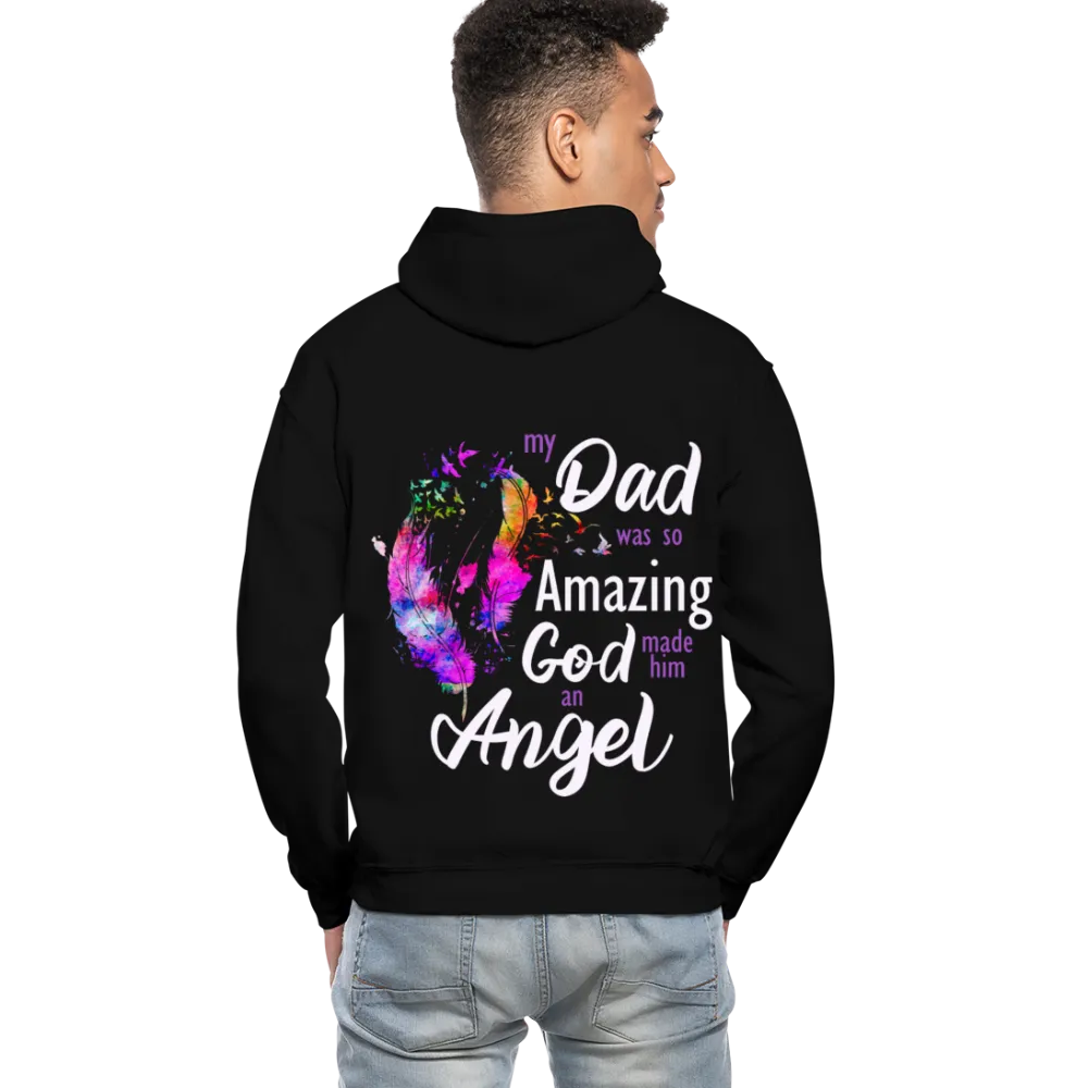 Dad Amazing Angel Colorful Feather and Birds Gildan Heavy Blend Adult Hoodie