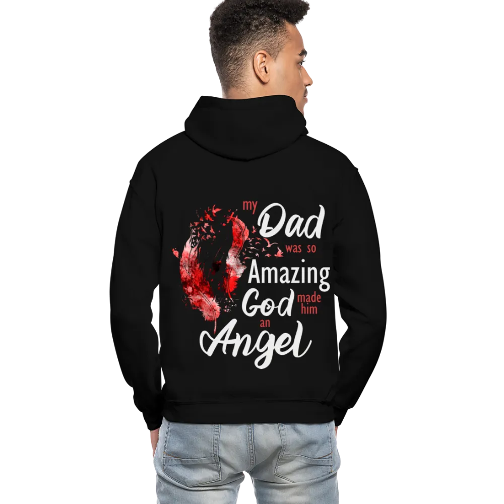 Dad Amazing Angle Red Feather and Birds Gildan Heavy Blend Adult Hoodie