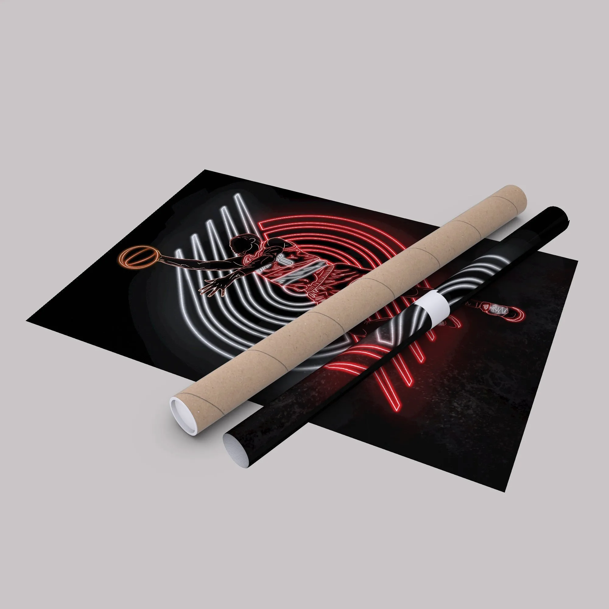 Damian Lillard Neon Canvas Art | Blazers Wall Decor