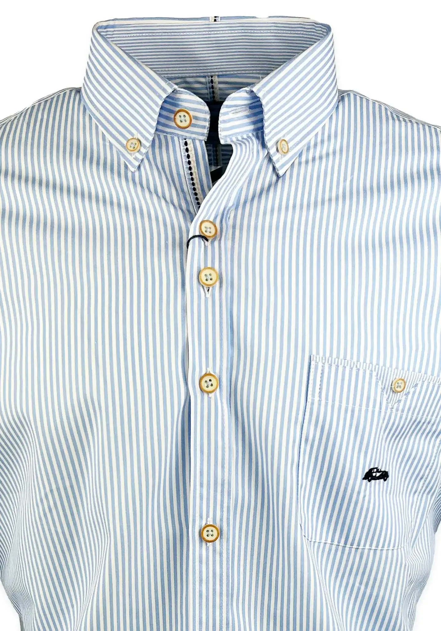 Dario Beltran Men's Lancara LS Shirt Stripe Regular Fit Blue